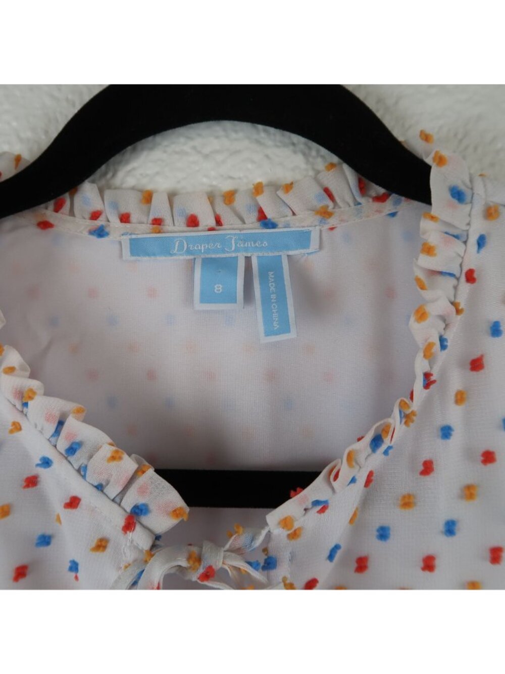 Draper James 8 Polka Dot Sleeveless Midi Dress White Swiss Dot Multicolor Preppy - Picture 3 of 6